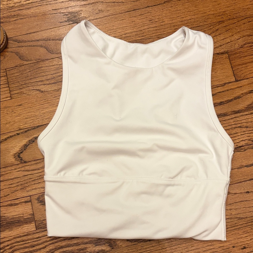 all in motion White High-Neck Sports Crop